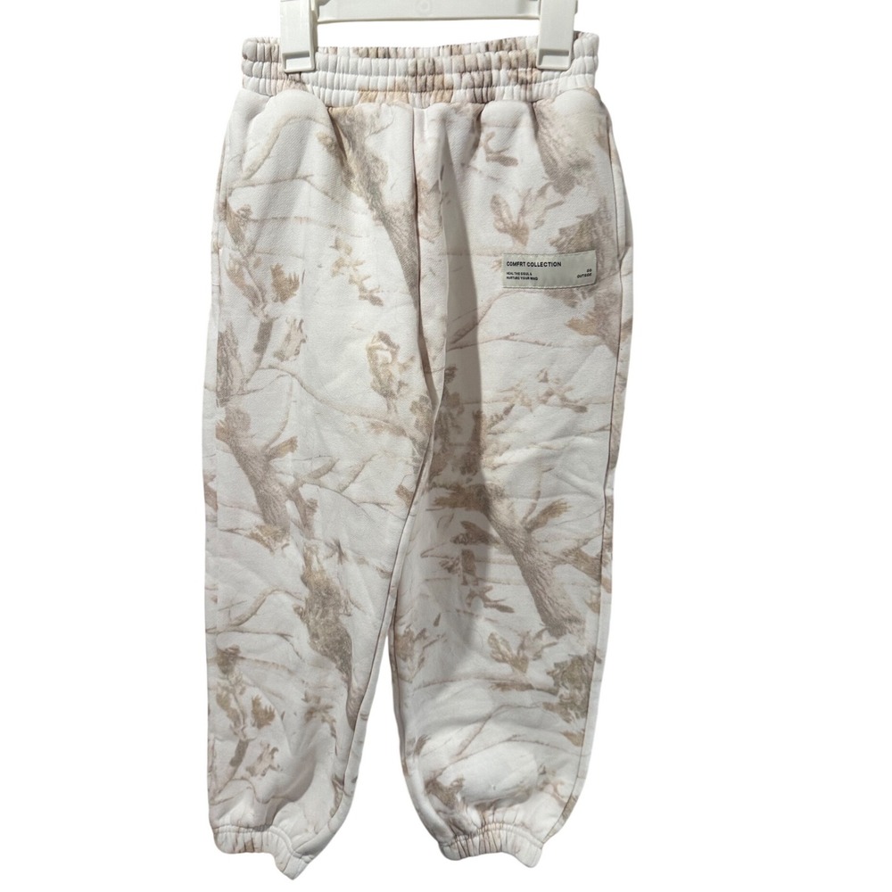 COMFRT Kids Comfrt Collection Sweatpants Cream Tan Branch Print Joggers Size M